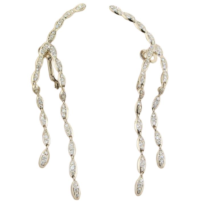 Pendant earrings in white gold and diamonds - GOLD ART