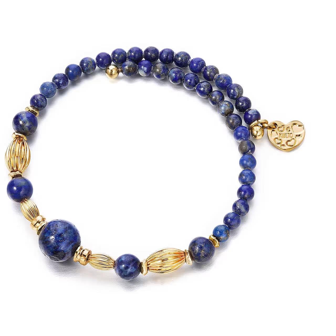 Gold steel bracelet with blue stones - KULTO