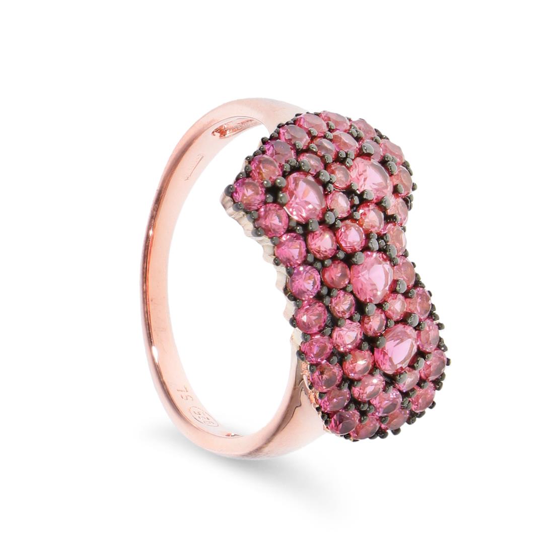 Anello con pietre rosse - ORO&CO 925