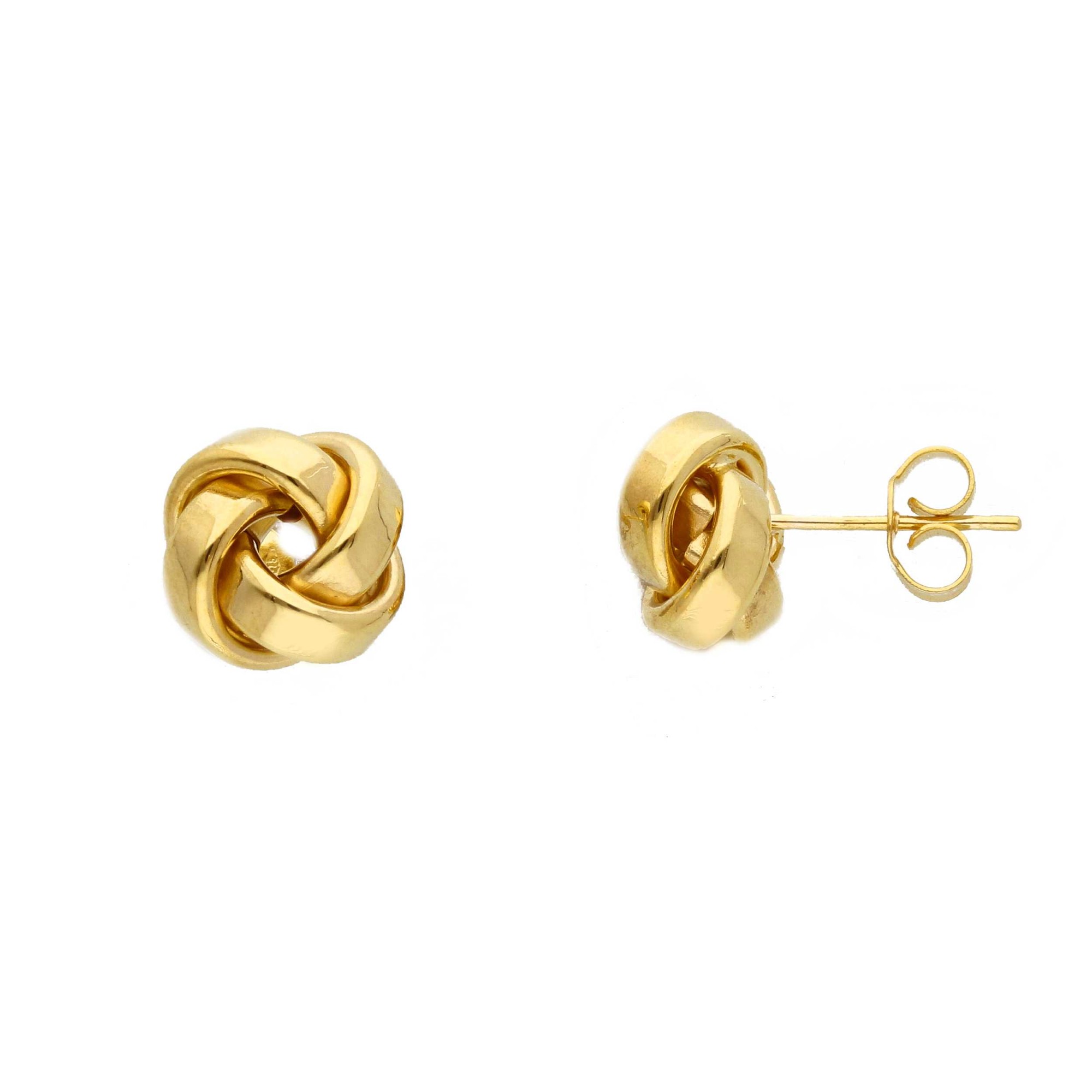 Pendientes de Bot&oacute;n con Nudo en Oro Amarillo de 9kt - LUXURY MILANO