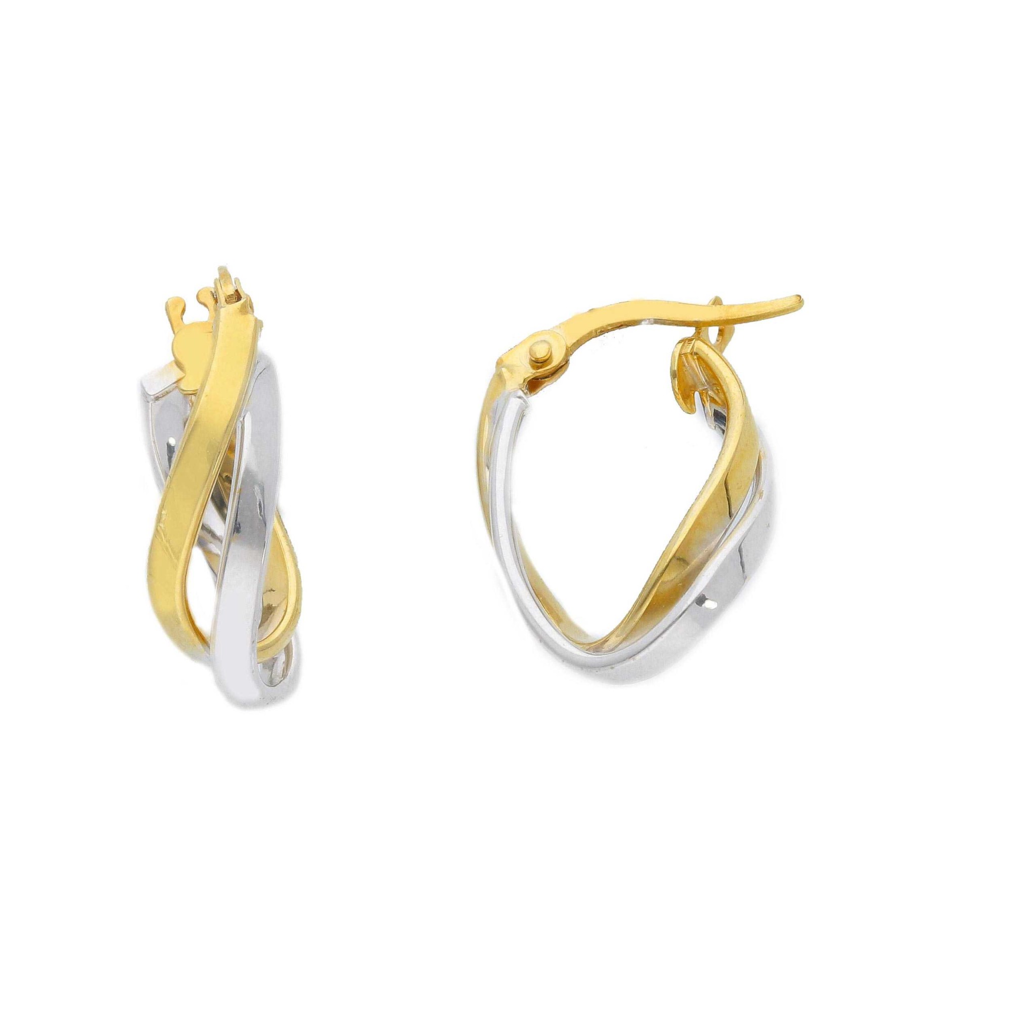 Earrings in 9kt Yellow and White Gold - LUXURY MILANO