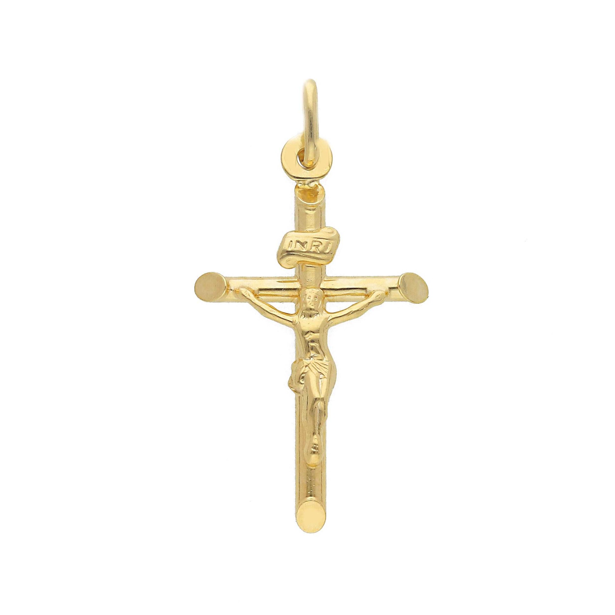 Colgante Crucifijo en Oro Amarillo de 9kt 35mm - LUXURY MILANO