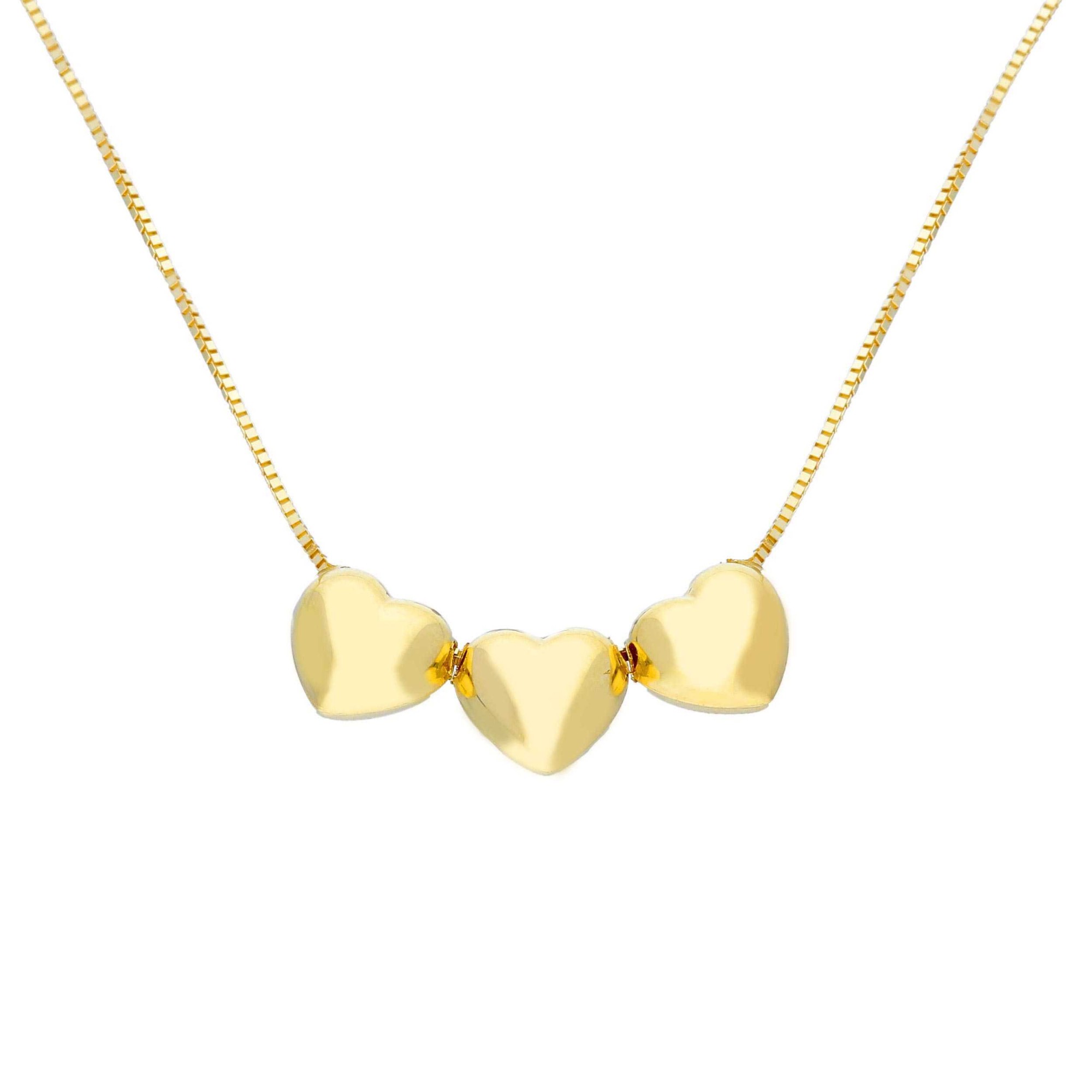 Collana con pendente cuori in oro giallo 9kt - LUXURY MILANO