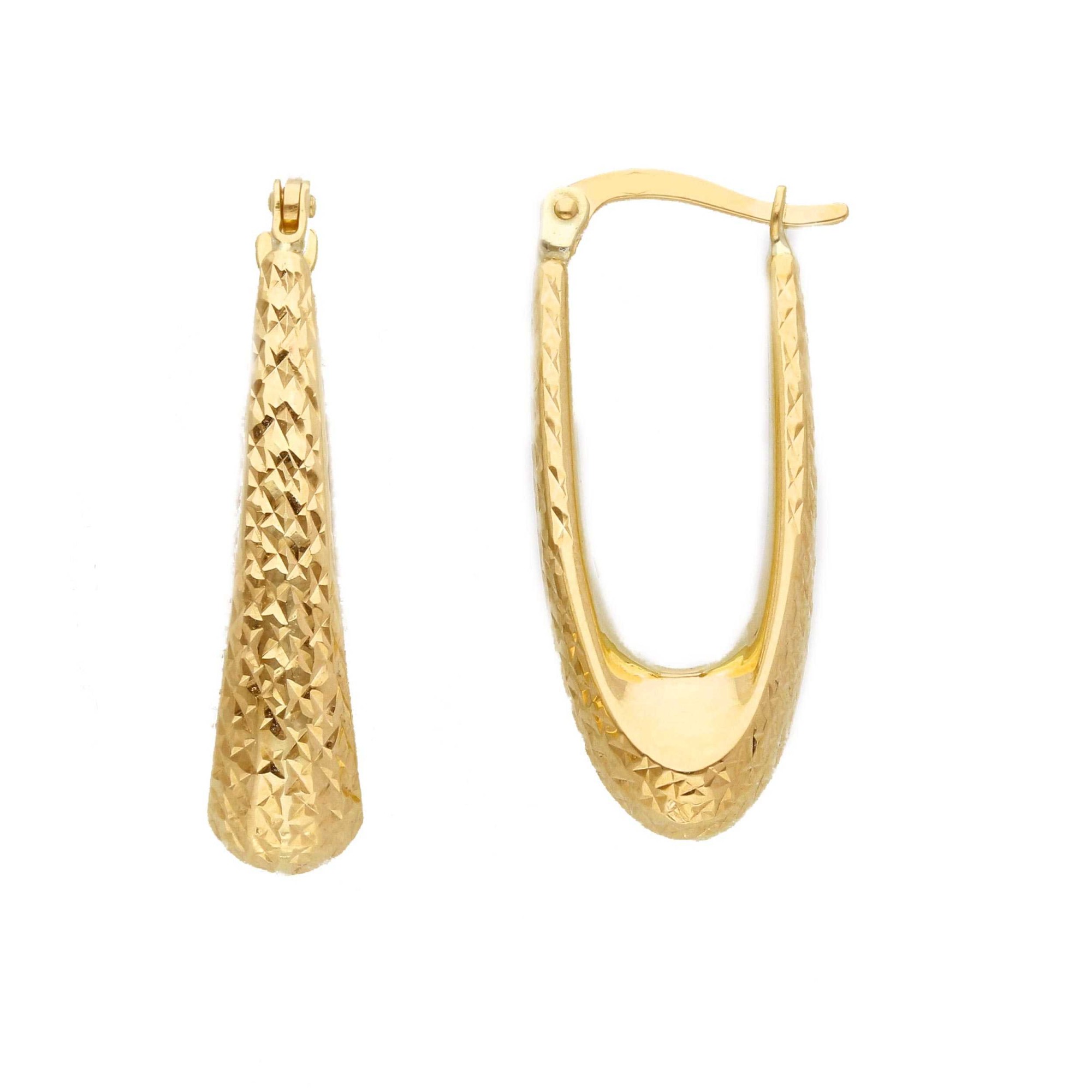 Pendientes de Fantas&iacute;a Labrados en Oro Amarillo de 9kt - LUXURY MILANO