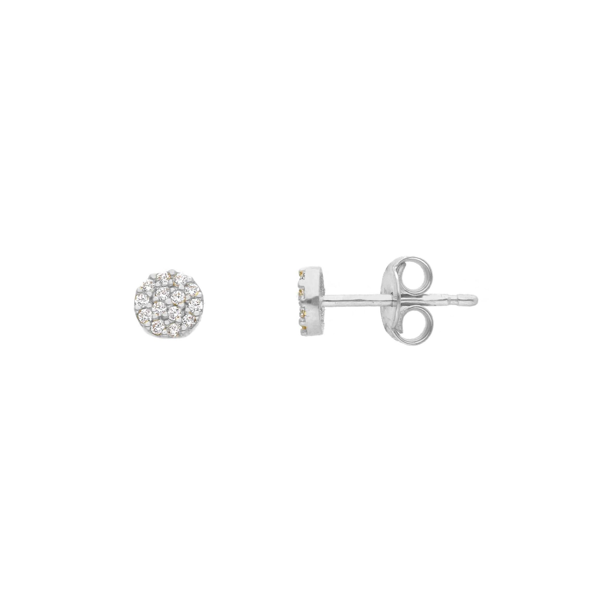 Stud Earrings in 9kt White Gold with Zirconia - LUXURY MILANO