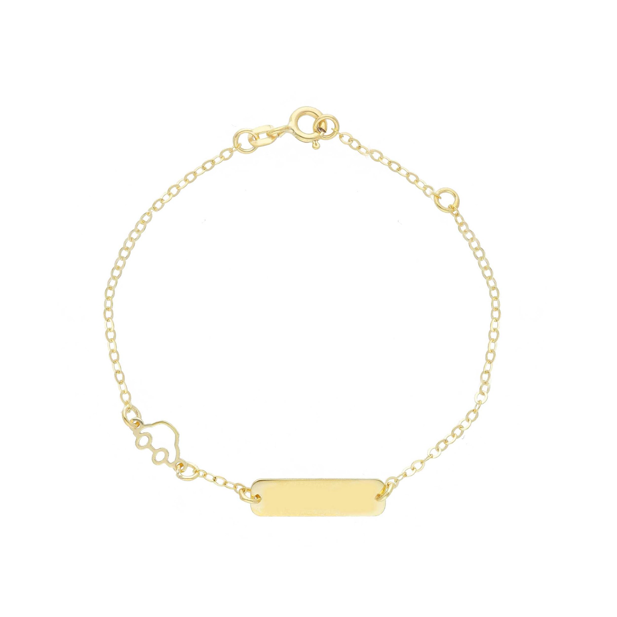 Pulsera para Ni&ntilde;o en Oro Amarillo de 9kt con Cochecito - LUXURY MILANO