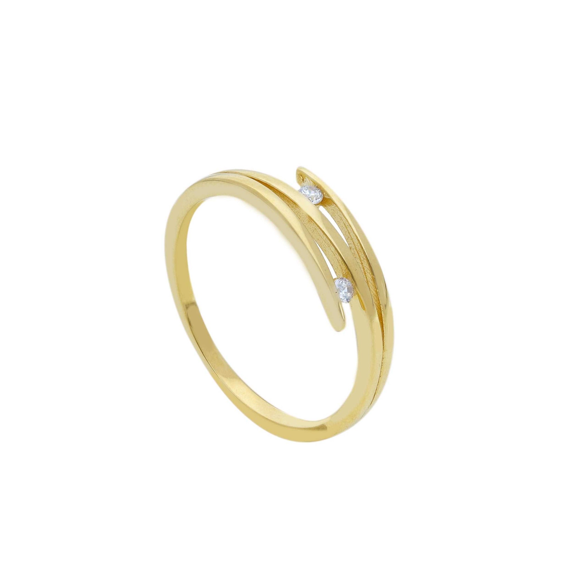 Anillo de Fantas&iacute;a en Oro Amarillo de 9kt con Circonitas - LUXURY MILANO