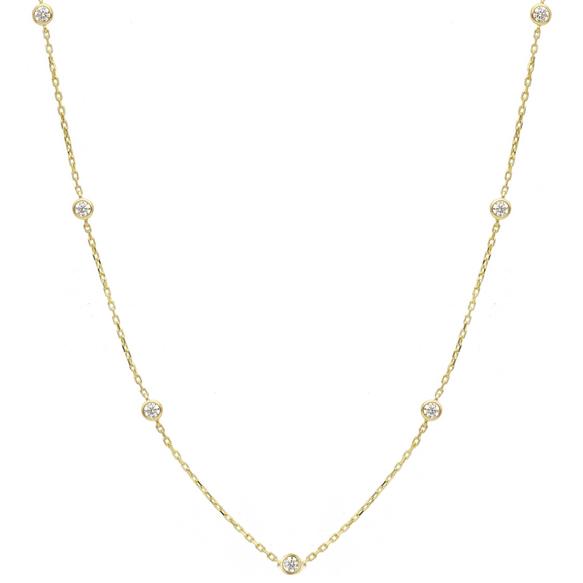 Collana girocollo in oro giallo 9kt con zirconi - LUXURY MILANO