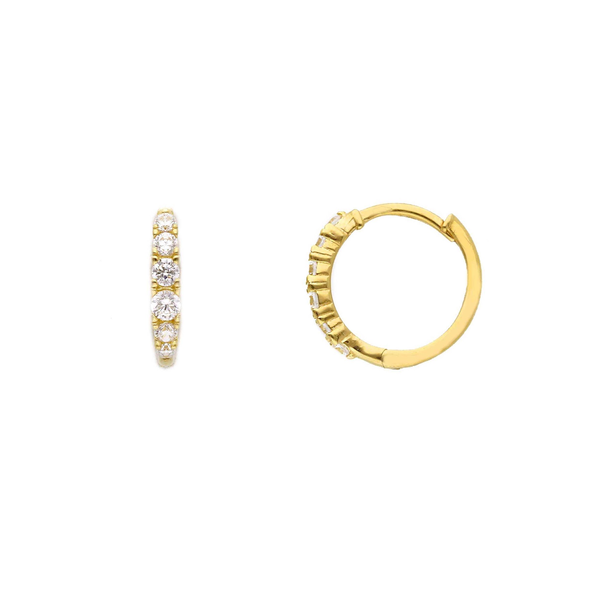 Pendientes de Aro en Oro Amarillo con Circonitas - LUXURY MILANO