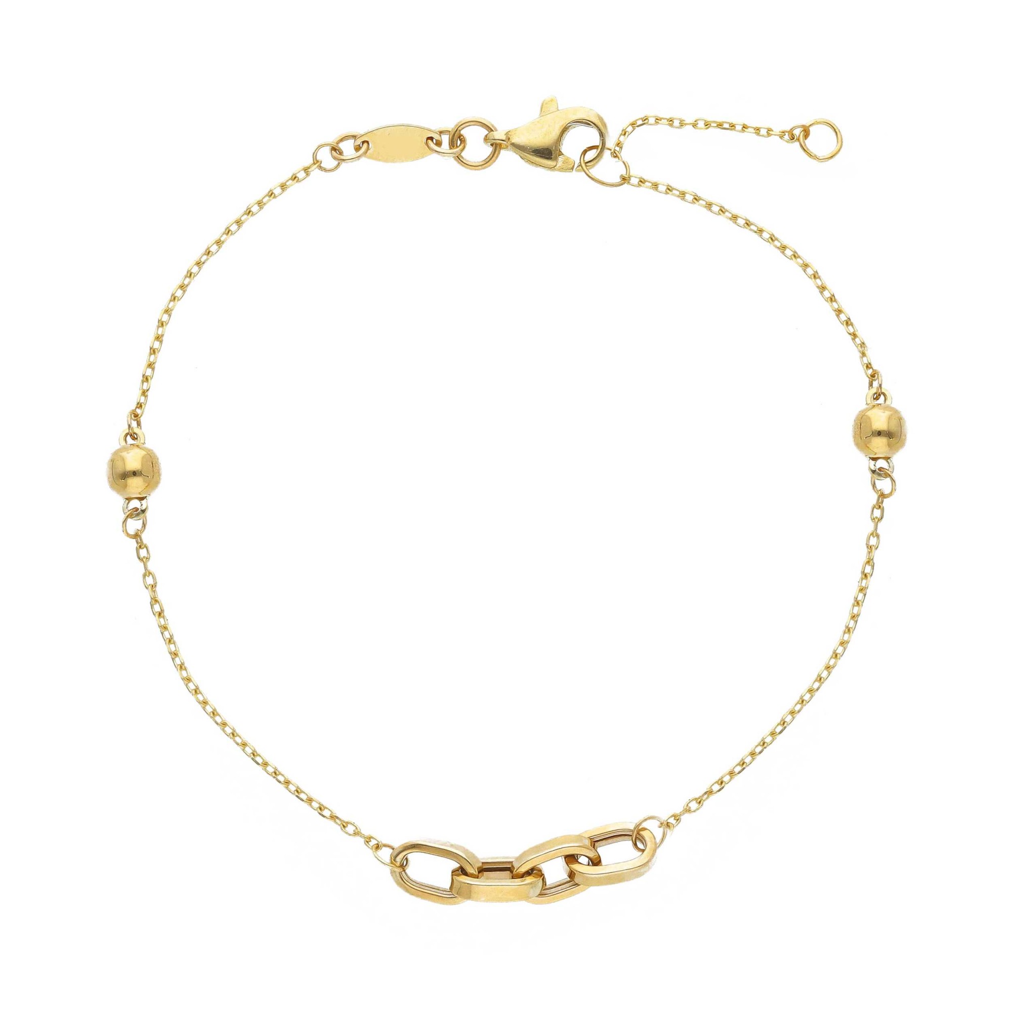 Bracelet in 9kt Yellow Gold with Central Element - LUXURY MILANO