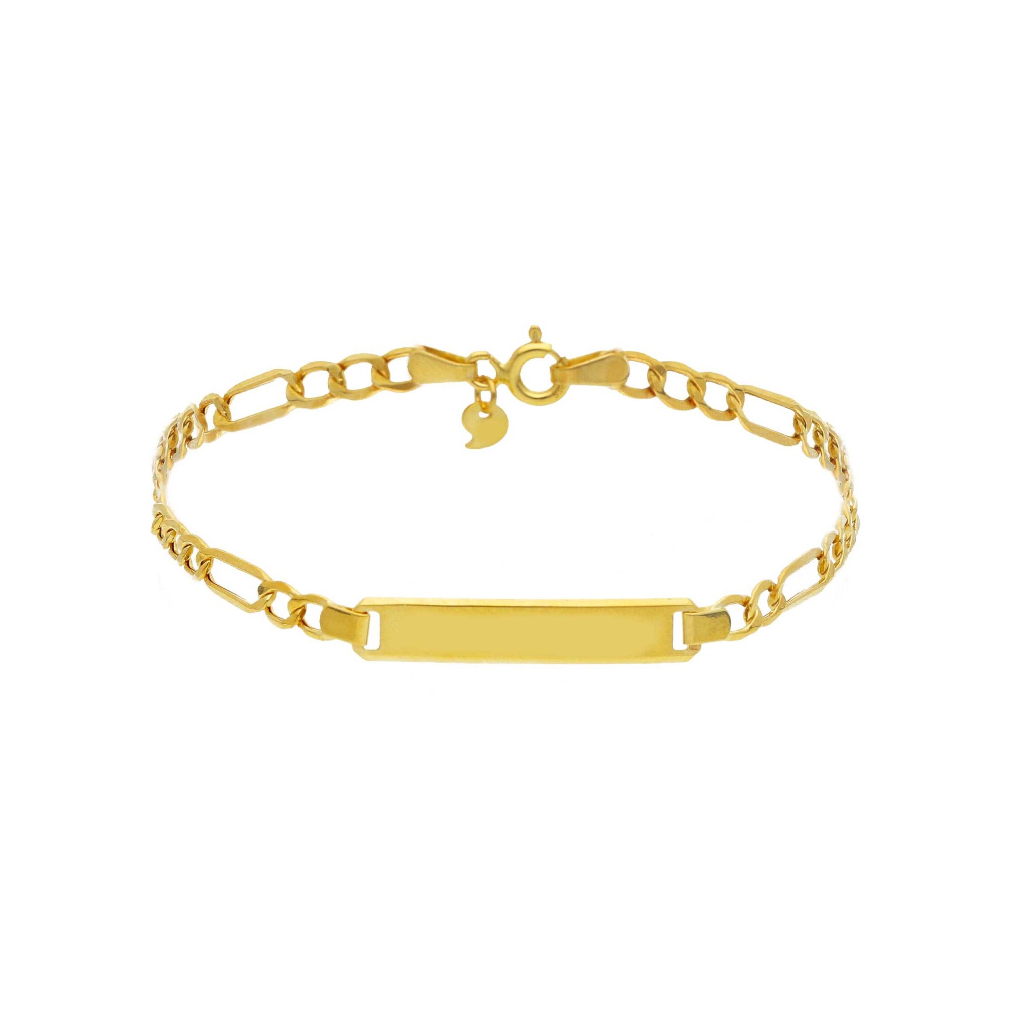 Pulsera para Hombre de Cadena Figaro en Oro Amarillo de 9kt - LUXURY MILANO