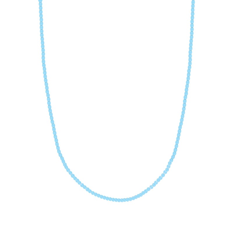 Collar bolitas plata 925 y pasta de turquesa 40+5 cm - LUXURY MILANO