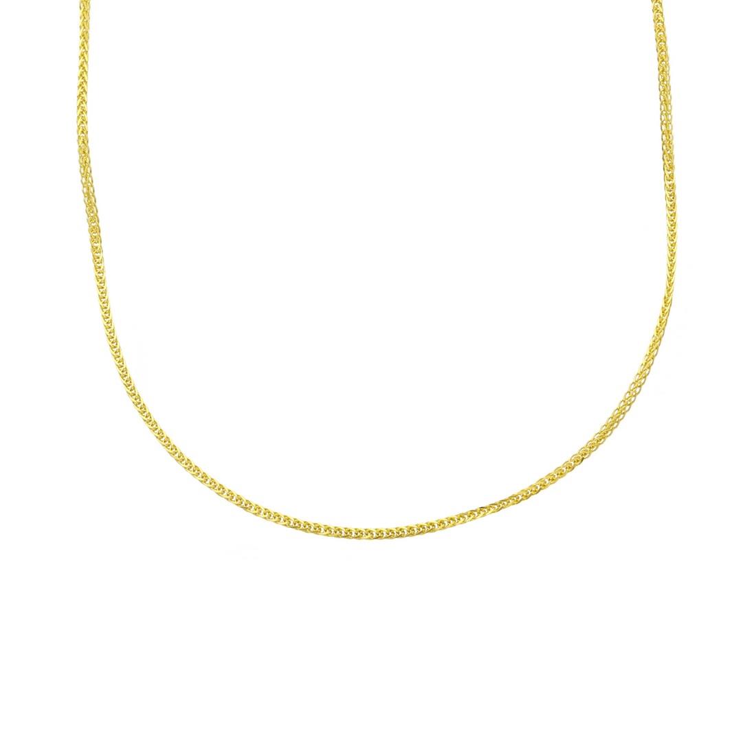 Yellow gold herringbone necklace - ORO&CO