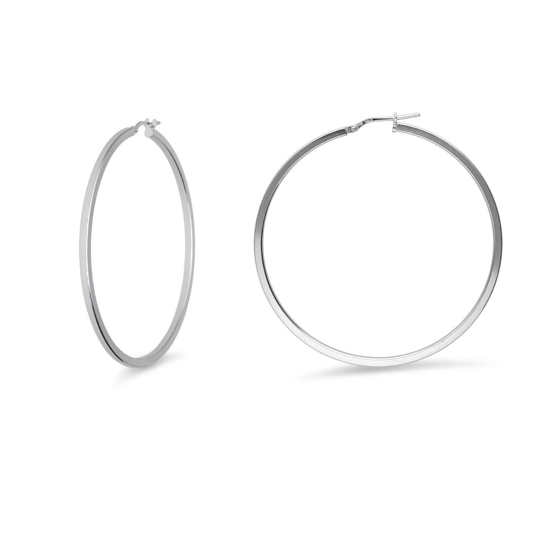 Orecchini a cerchio collezione Hula Hoop in argento rodiato 925 - LUXURY MILANO