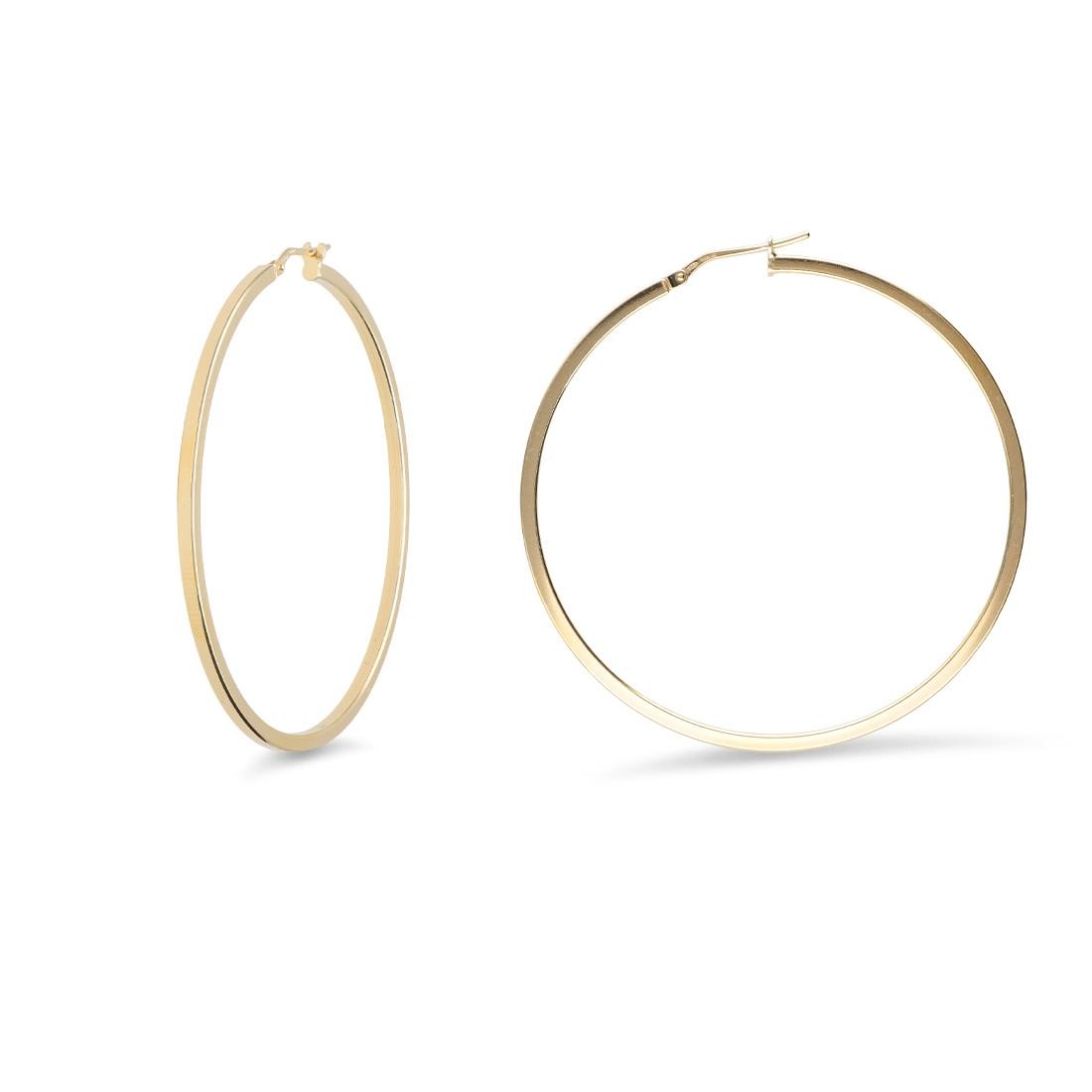 Hula Hoop collection hoop earrings in 925 yellow silver - LUXURY MILANO