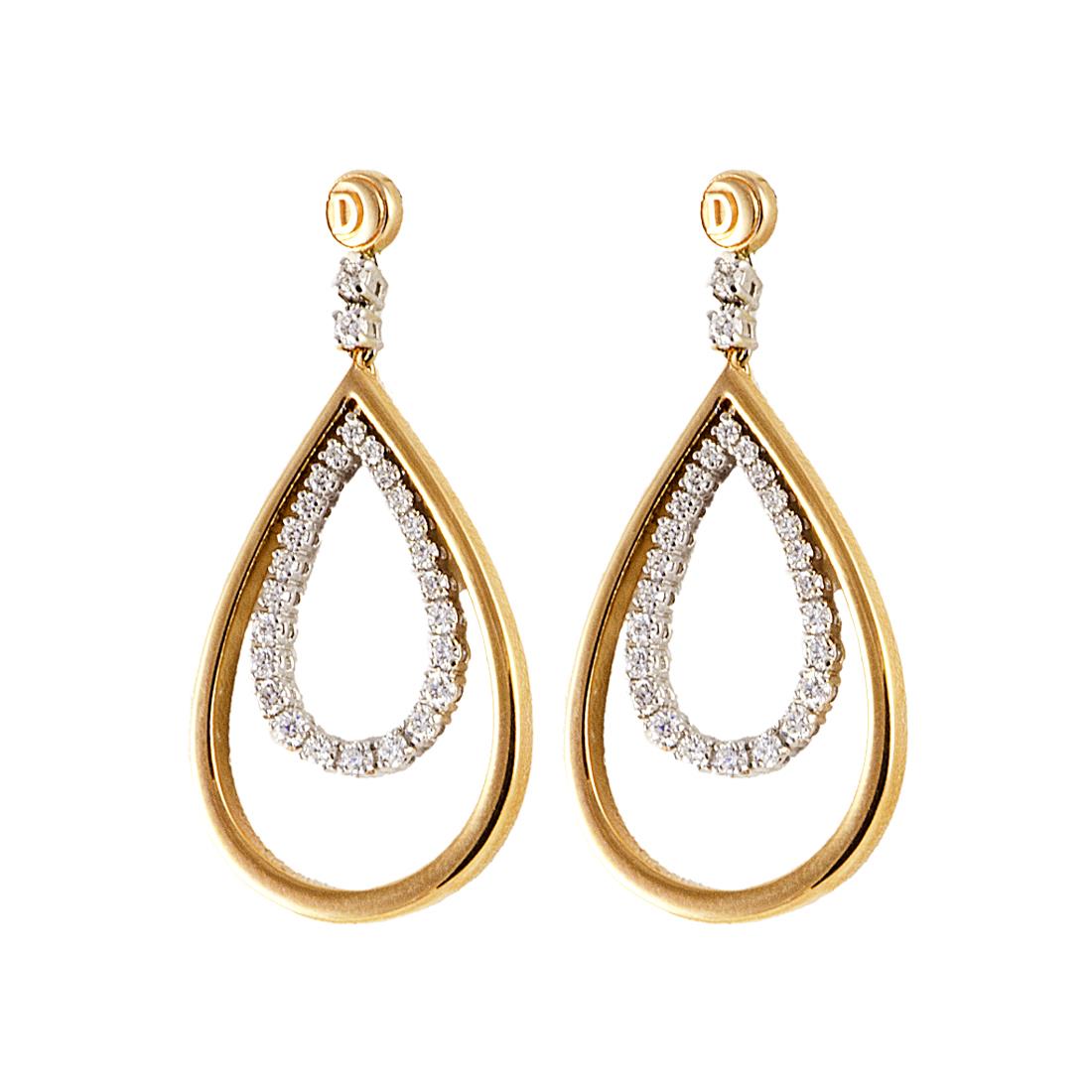 ORECCHINI IN ORO BIANCO E ROSA CON DIAMANTI CT 1,08 - DAMIANI