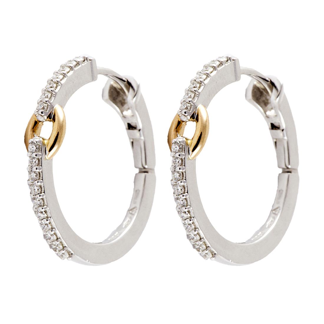 ORECCHINI IN ORO BIANCO E ROSA CON DIAMANTI CT 0,42 - DAMIANI