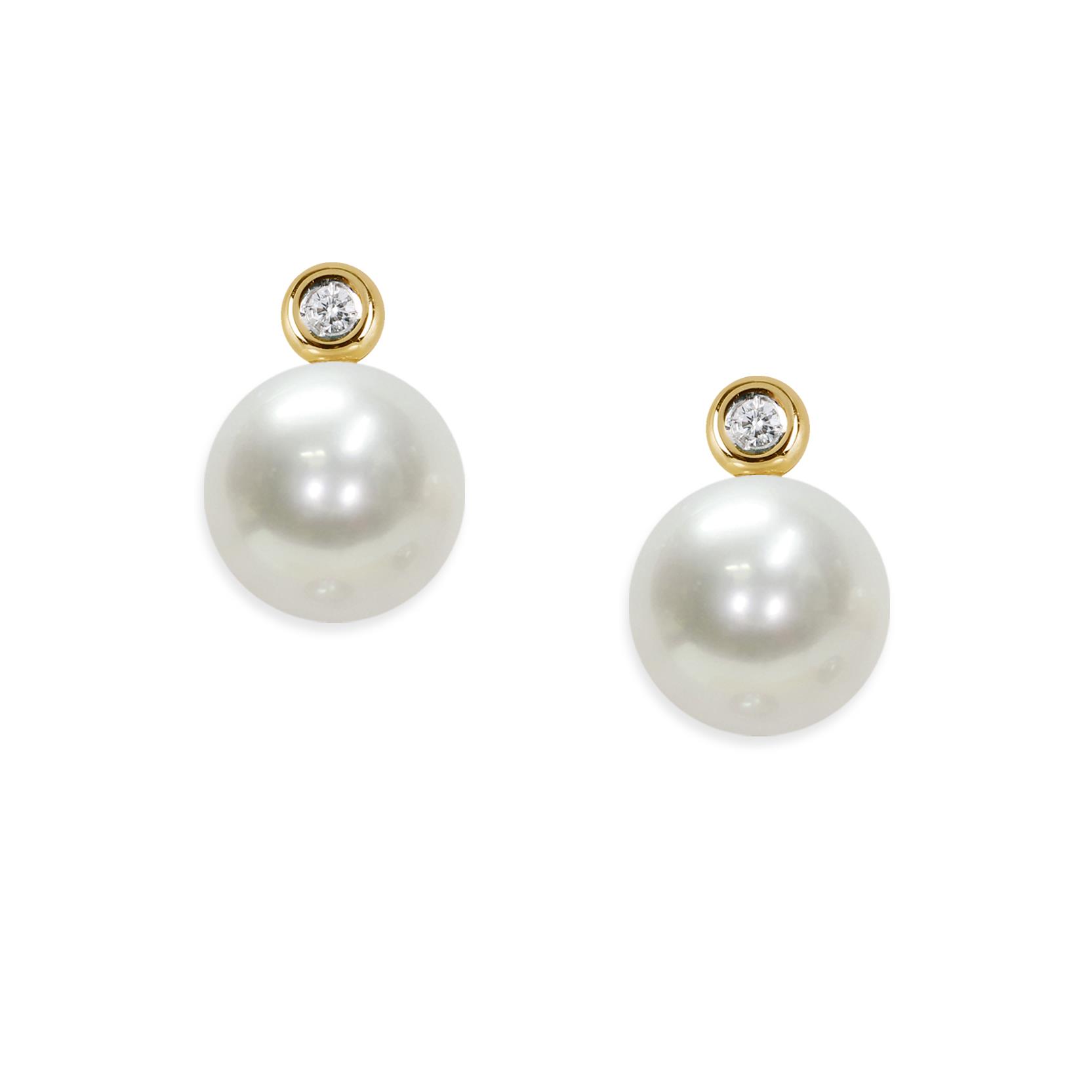 Pendientes de oro amarillo con perlas. - MAYUMI