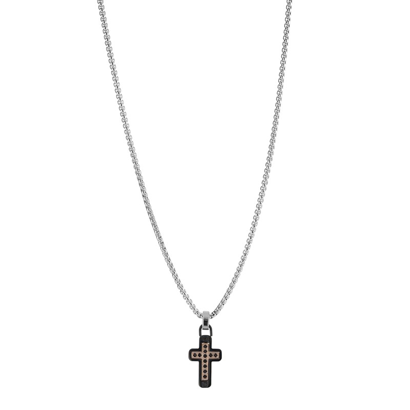 Collana uomo in acciaio e zirconi - GOYATE