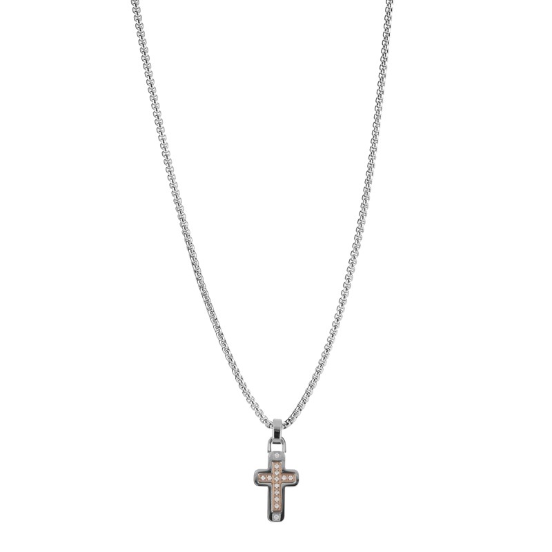 Collana uomo in acciaio e zirconi - GOYATE