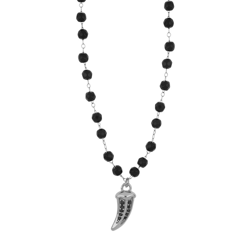 Collana uomo in acciaio, onice e zirconi - GOYATE