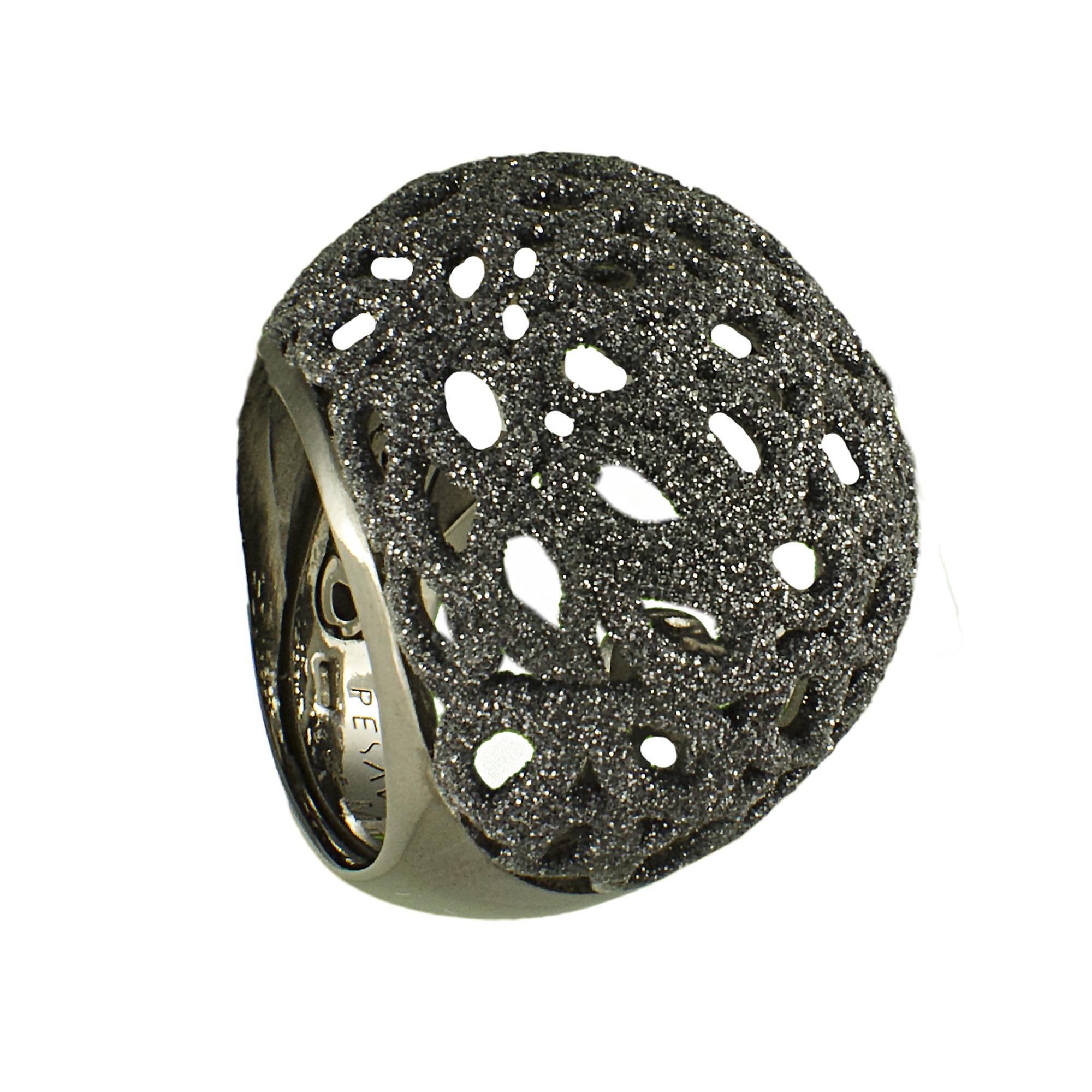 ANELLO IN ARGENTO E RUTENIO MIS 16 VARIABILE - PESAVENTO