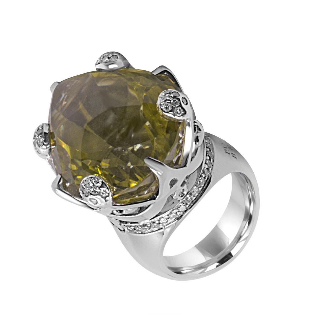 Anello in oro bianco con diamanti misura 12 - PASQUALE BRUNI