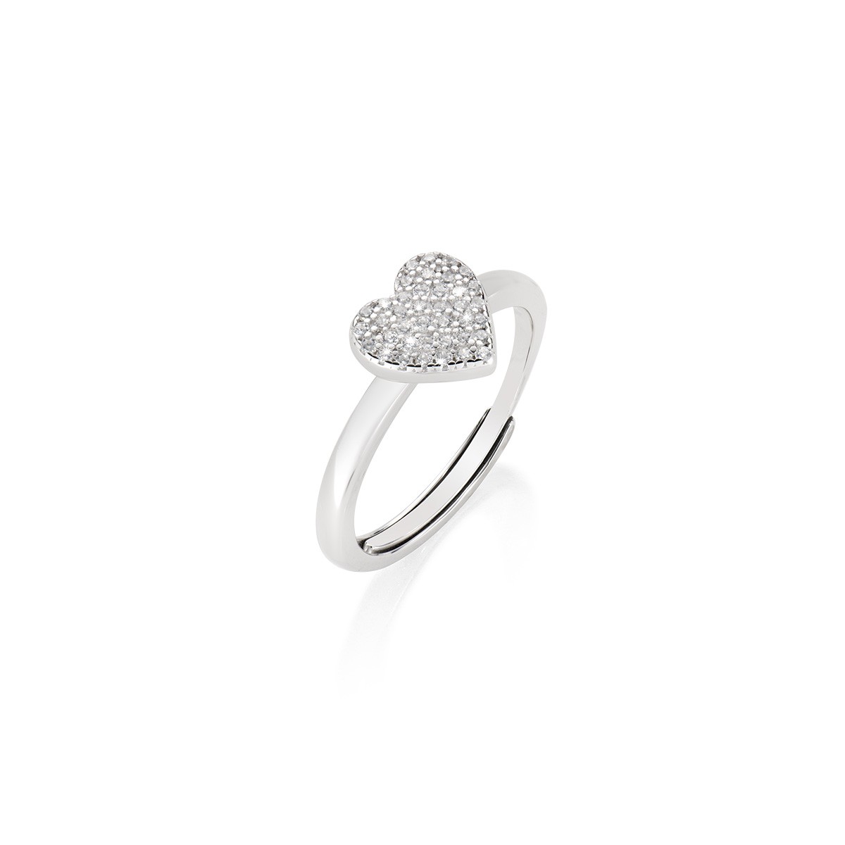 Anello in argento con zirconi Amore - AMEN
