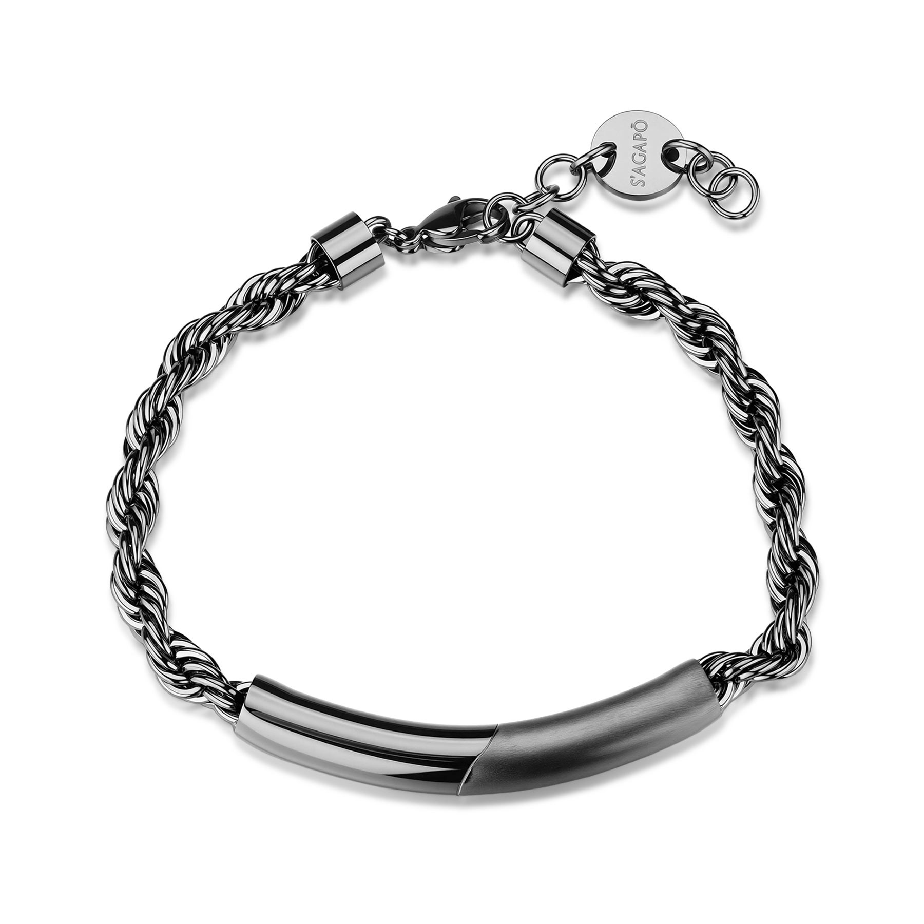 Men's jewelry bracelet S&rsquo;Agap&ograve; Bound ruthenium - S