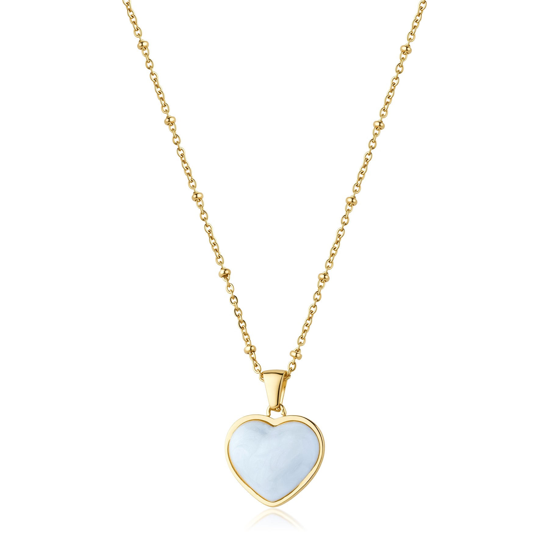 COLLANA IN ACCIAIO CON SMALTO BIANCO PERLA - SAGAPÒ