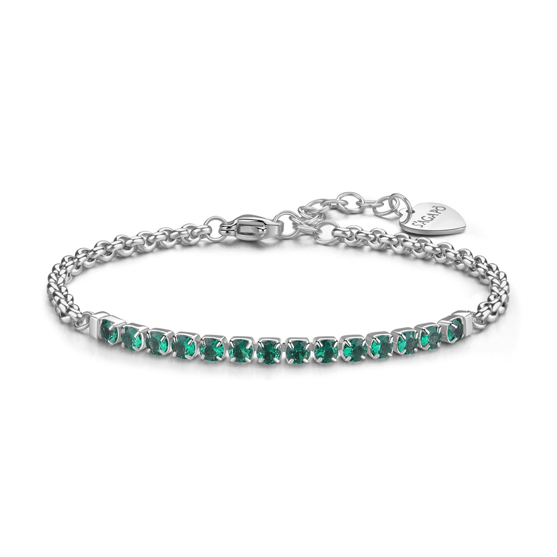 Pulsera Dazzly con cristales verdes - S