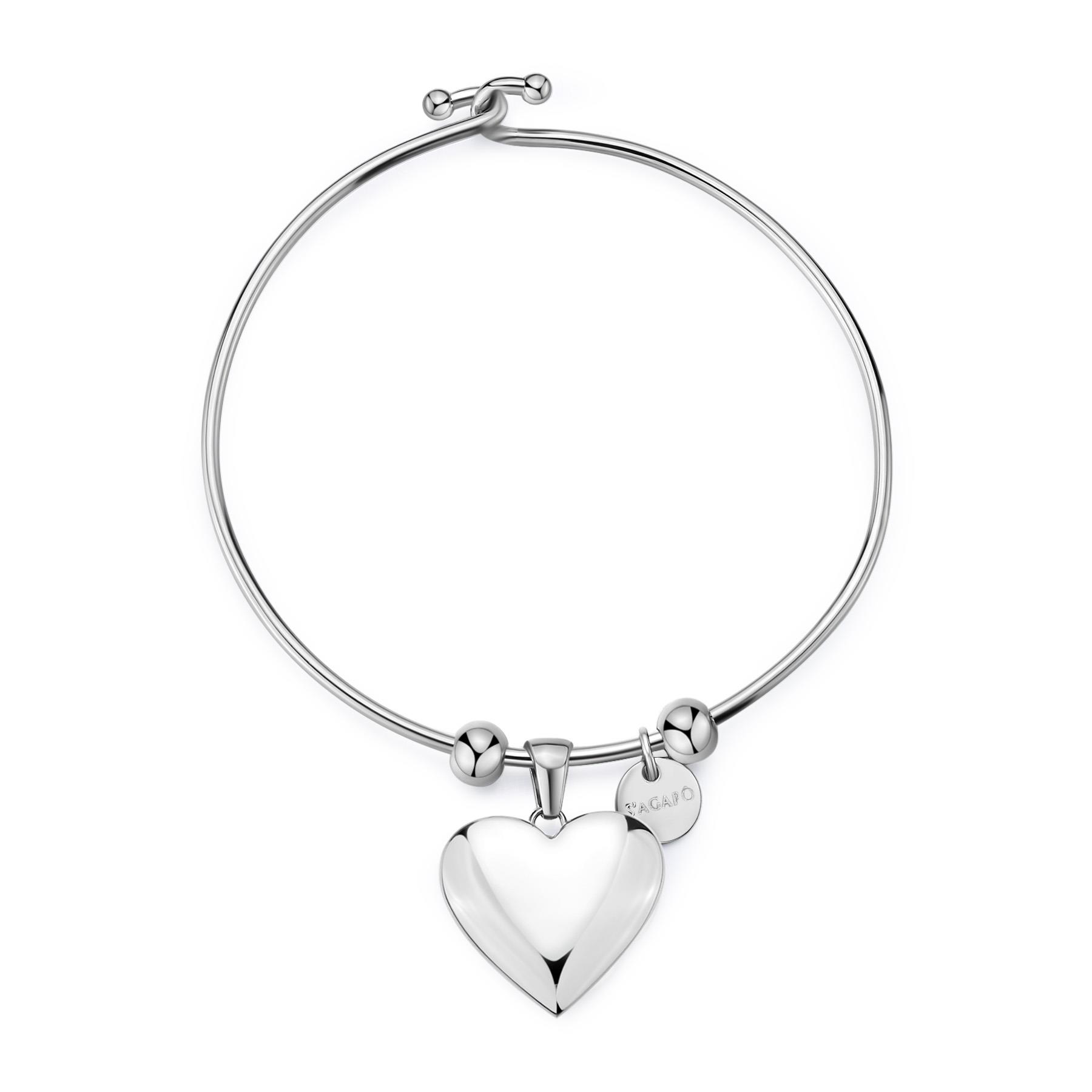 Bracciale Stellar rigido con pendente a cuore - S