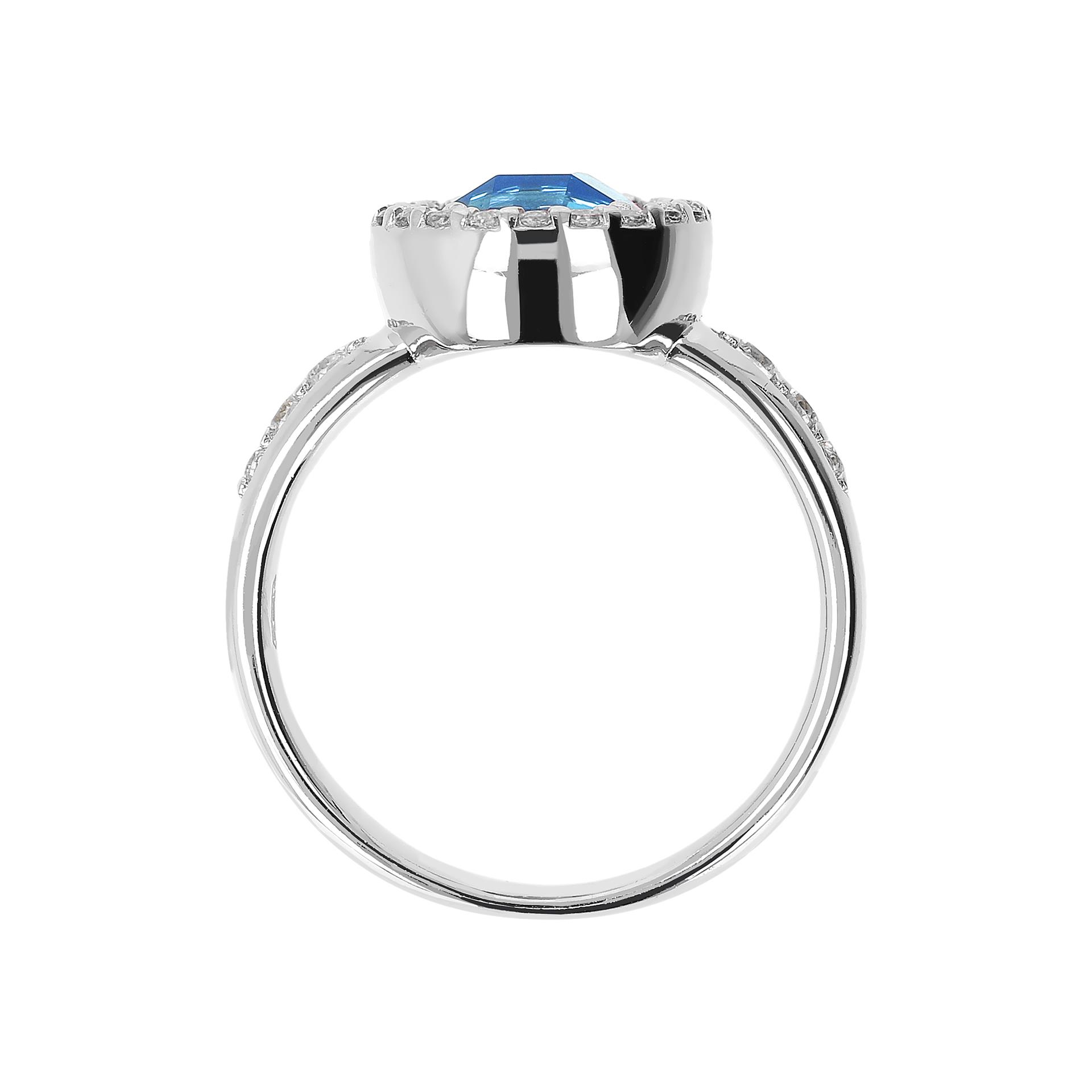 Armonia ring with blue stone and zircons - ALFIERI & ST. JOHN 925