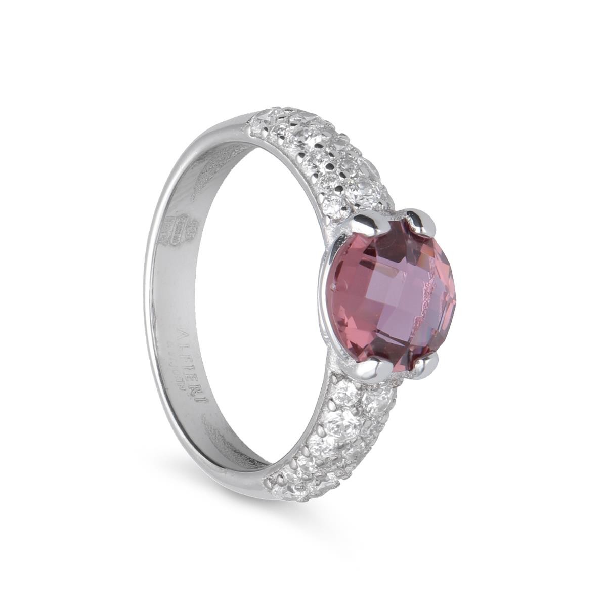 Armonia ring with Marsala stone and zircons - ALFIERI & ST. JOHN 925