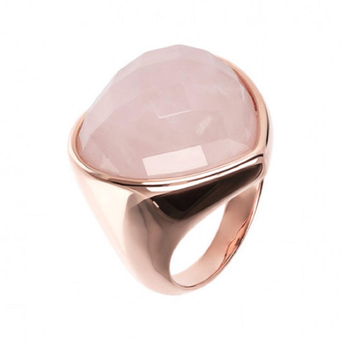 Anello con quarzo rosa - BRONZALLURE
