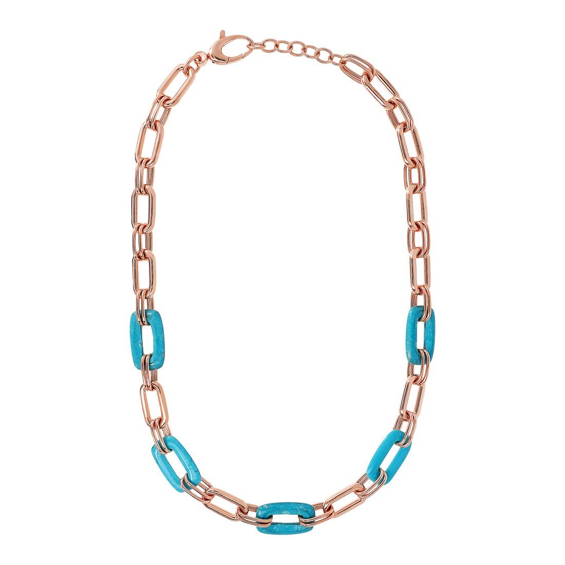 COLLANA CON PERLINE IN MAGNESITE TURCHESE E TERRACOTTA - Gioielli ... | su