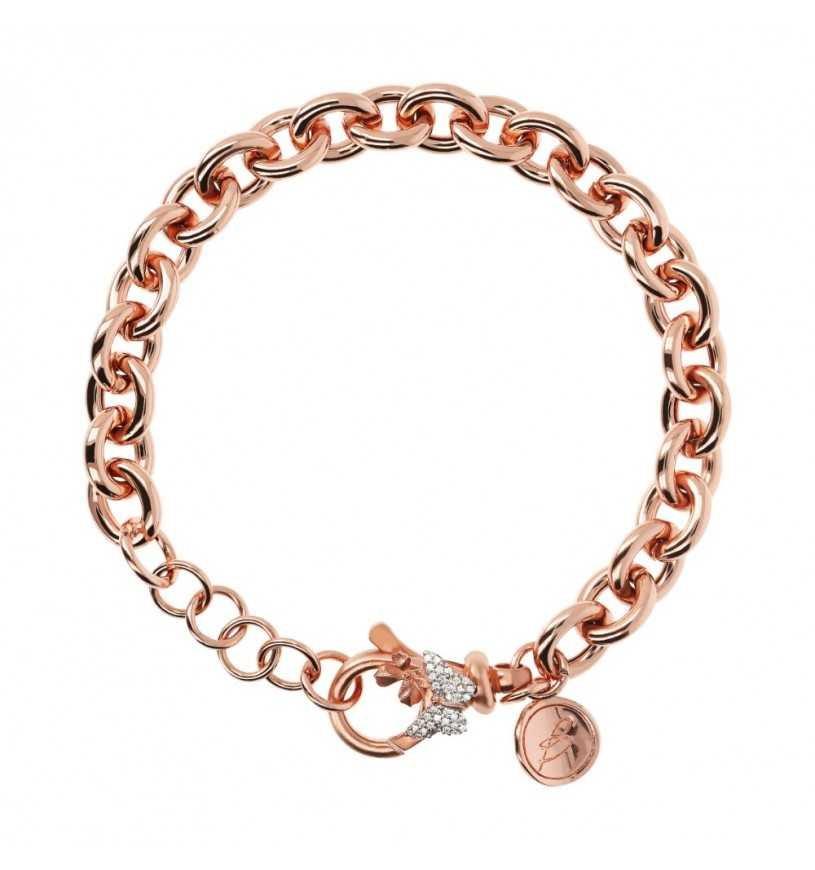 Bracciale catena con moschettone zirconi - BRONZALLURE