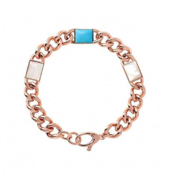 Chain bracelet with natural stones - BRONZALLURE