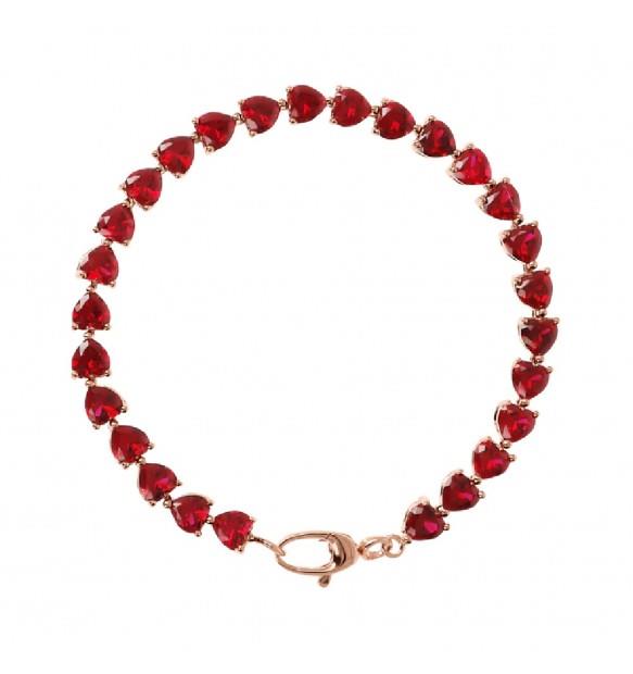 Red heart tennis bracelet - BRONZALLURE