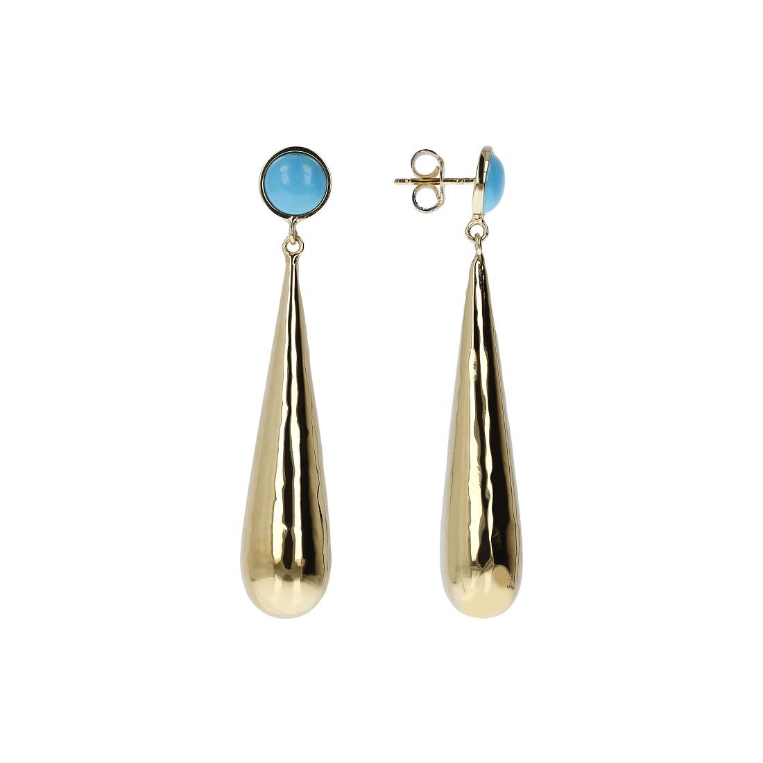 Pendientes colgantes con turquesa - ETRUSCA