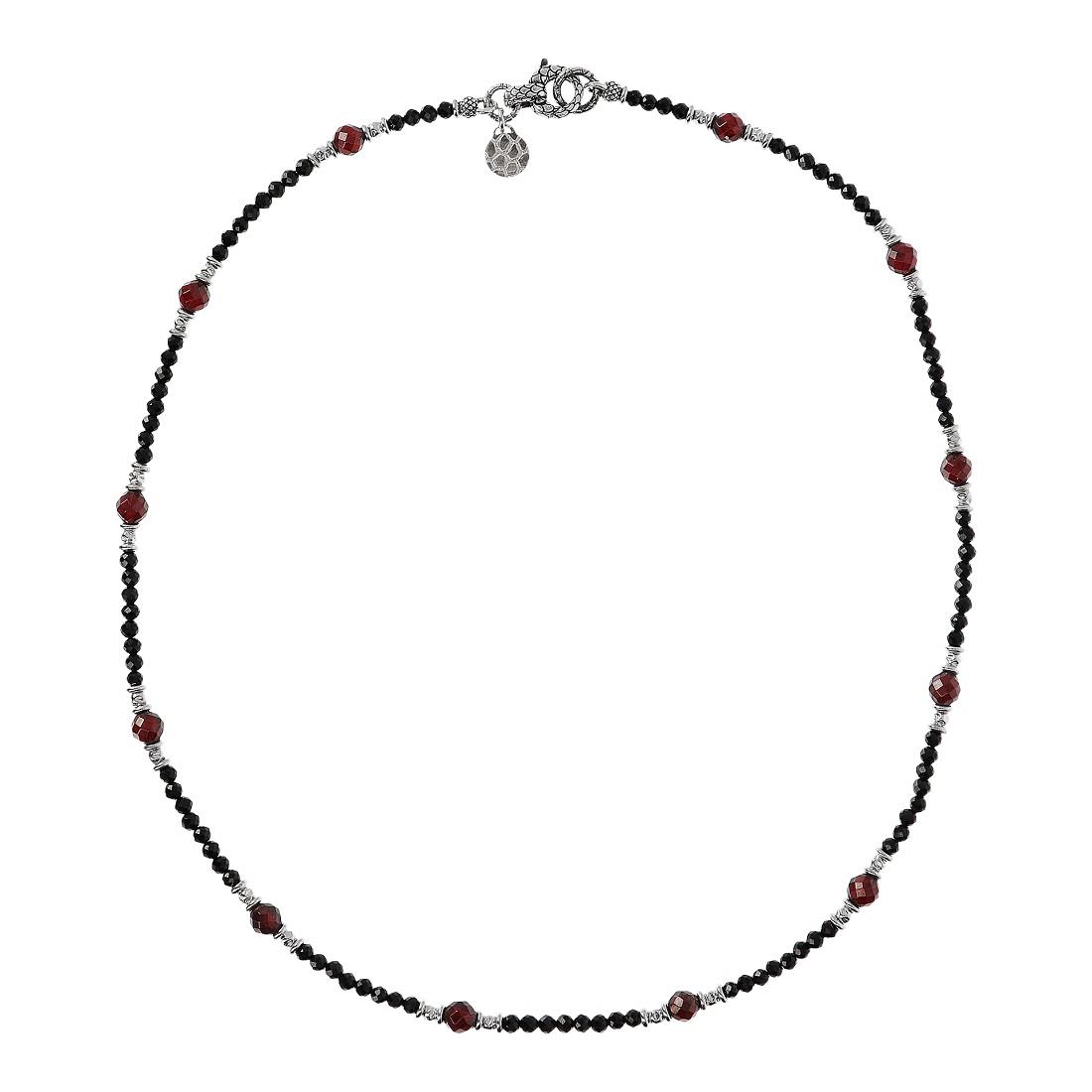 Necklace with garnet and spinel - ORO&CO 925