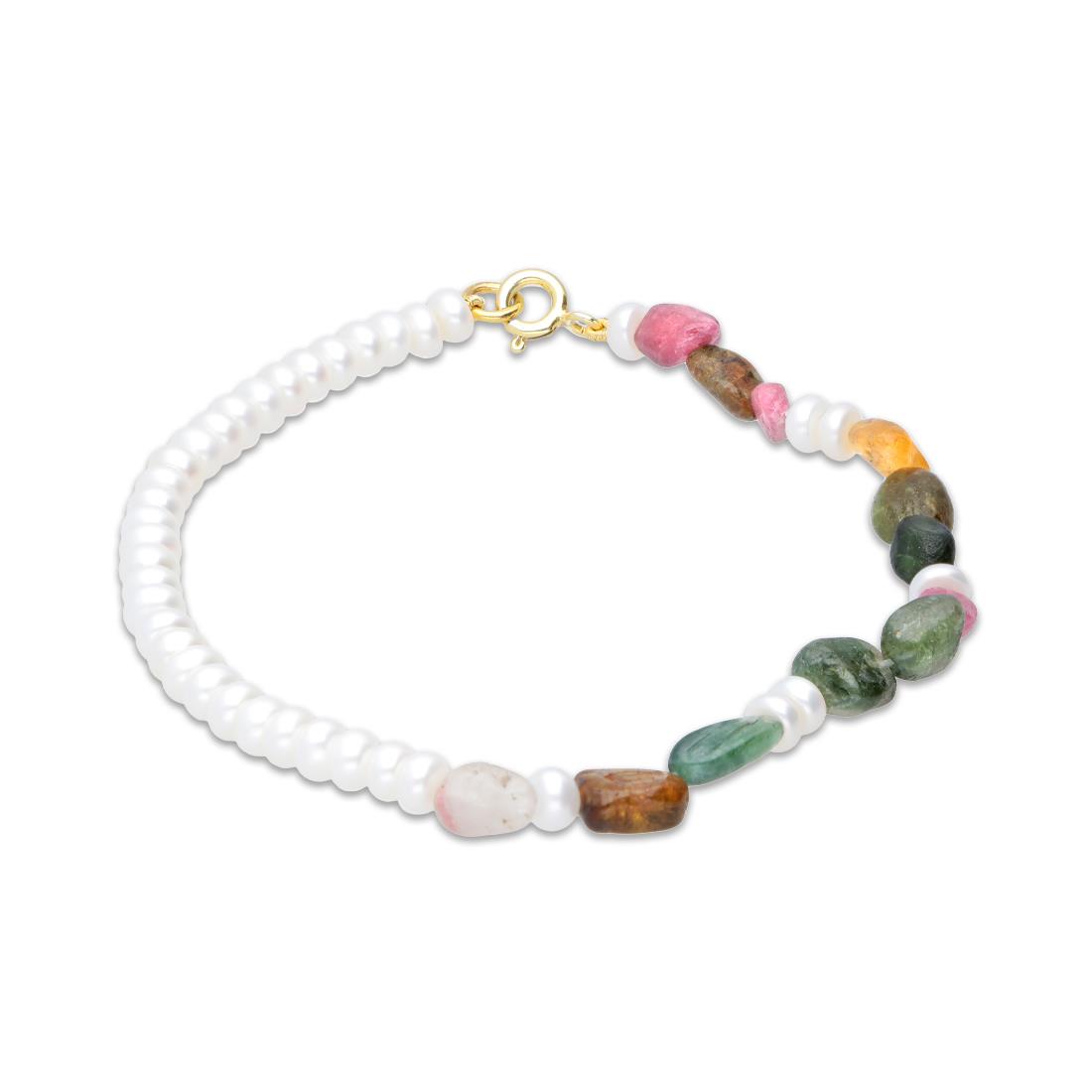 Bracelet with tourmaline and button pearls - MAYUMI