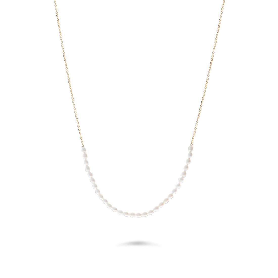 Collana in argento dorato con perle rise - MAYUMI