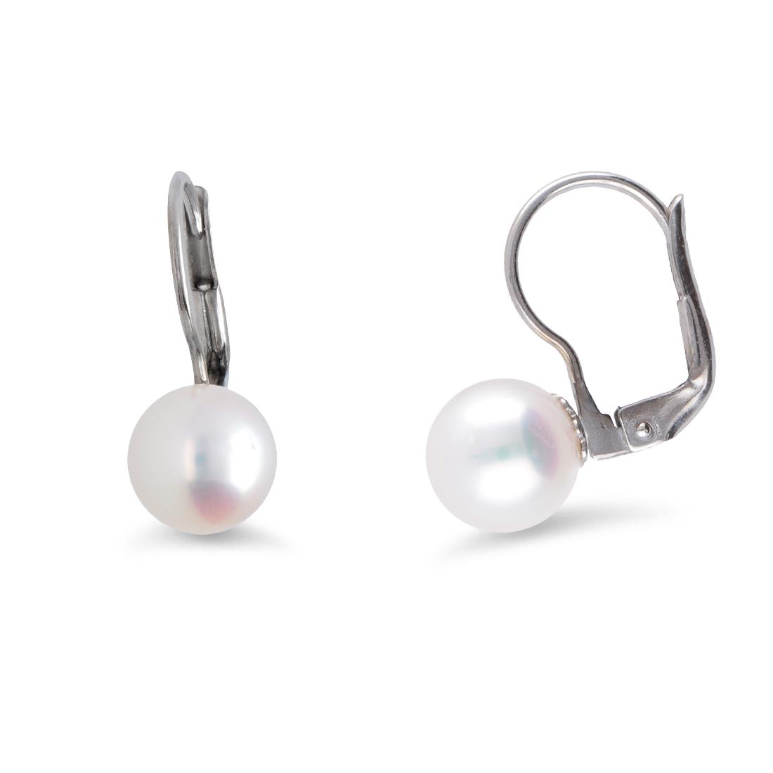 Silver earrings with pearls  - MAYUMI