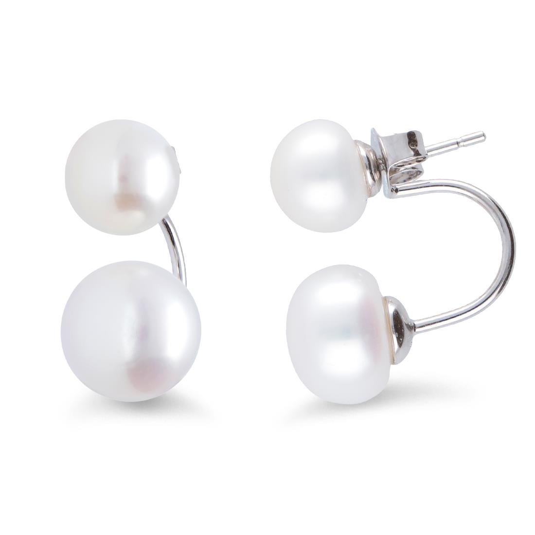 Orecchini in argento con perle button - MAYUMI