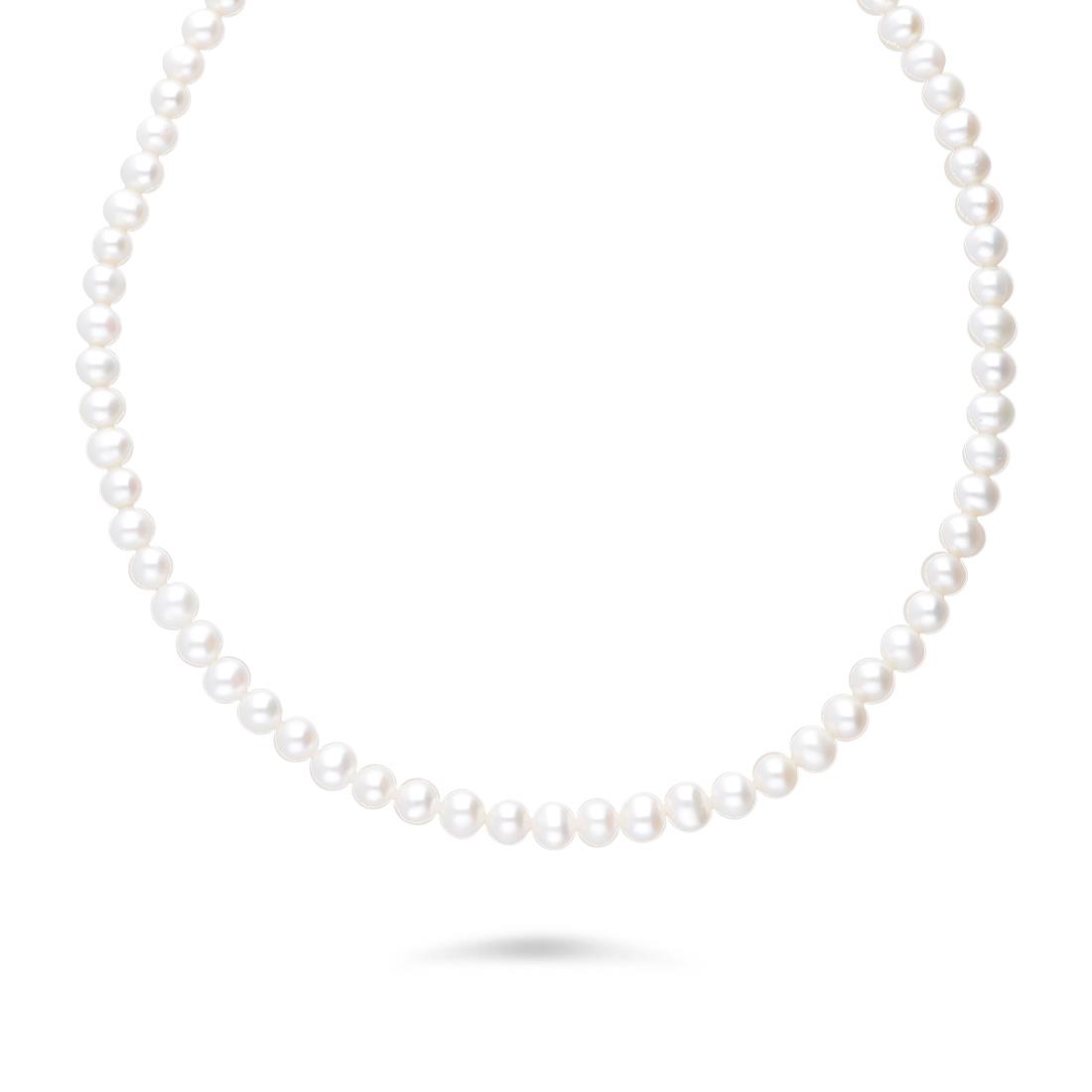 Silver necklace with pearls - MAYUMI