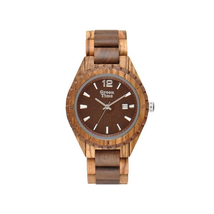 Men's wooden watch, 43 mm case - GREEN TIME