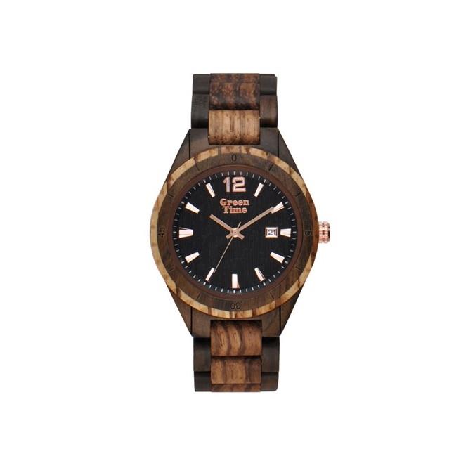 Wooden watch with 45 mm case - GREEN TIME