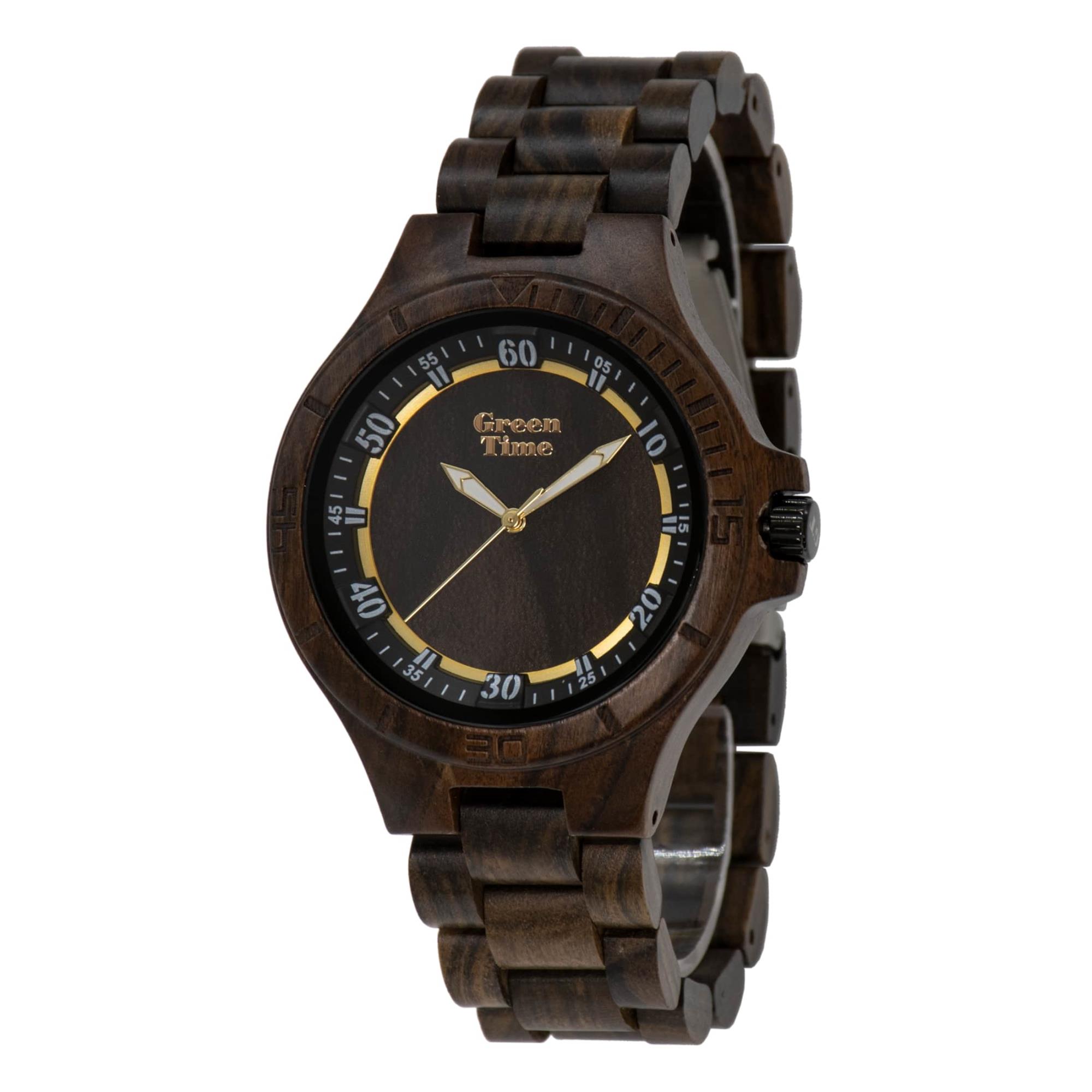 Wooden watch with 45 mm case - GREEN TIME