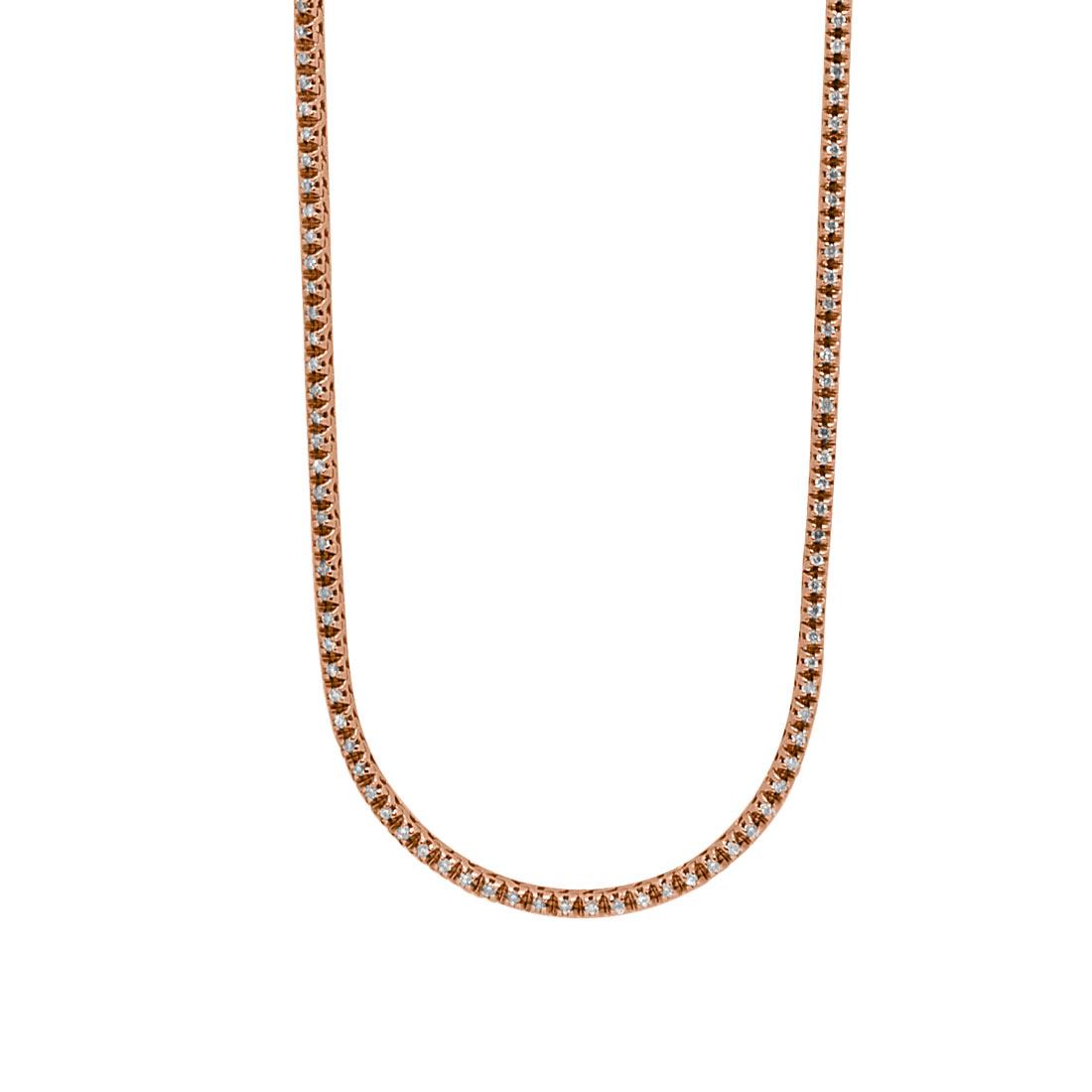 Collana tennis in oro rosa con diamanti 2,20 ct  - ORO&CO